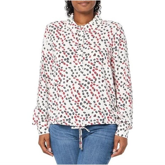 Tommy Hilfiger Women's XL Long Sleeve Ditsy Floral Button Down Top Roll Sleeve - Picture 16 of 16